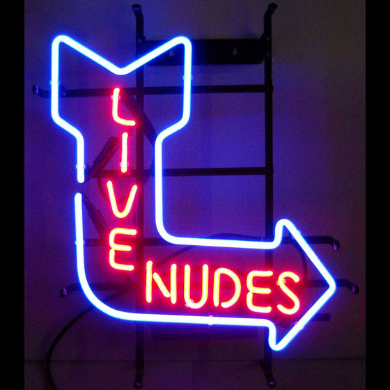 Live Nudes Neon Sign 22x22x4 in - Man Cave Boutique