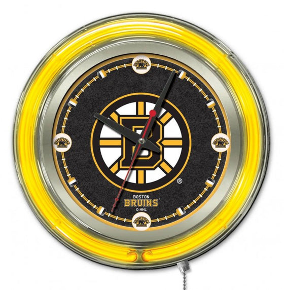 15" Neon Boston Bruins ® Logo Clock - Man Cave Boutique