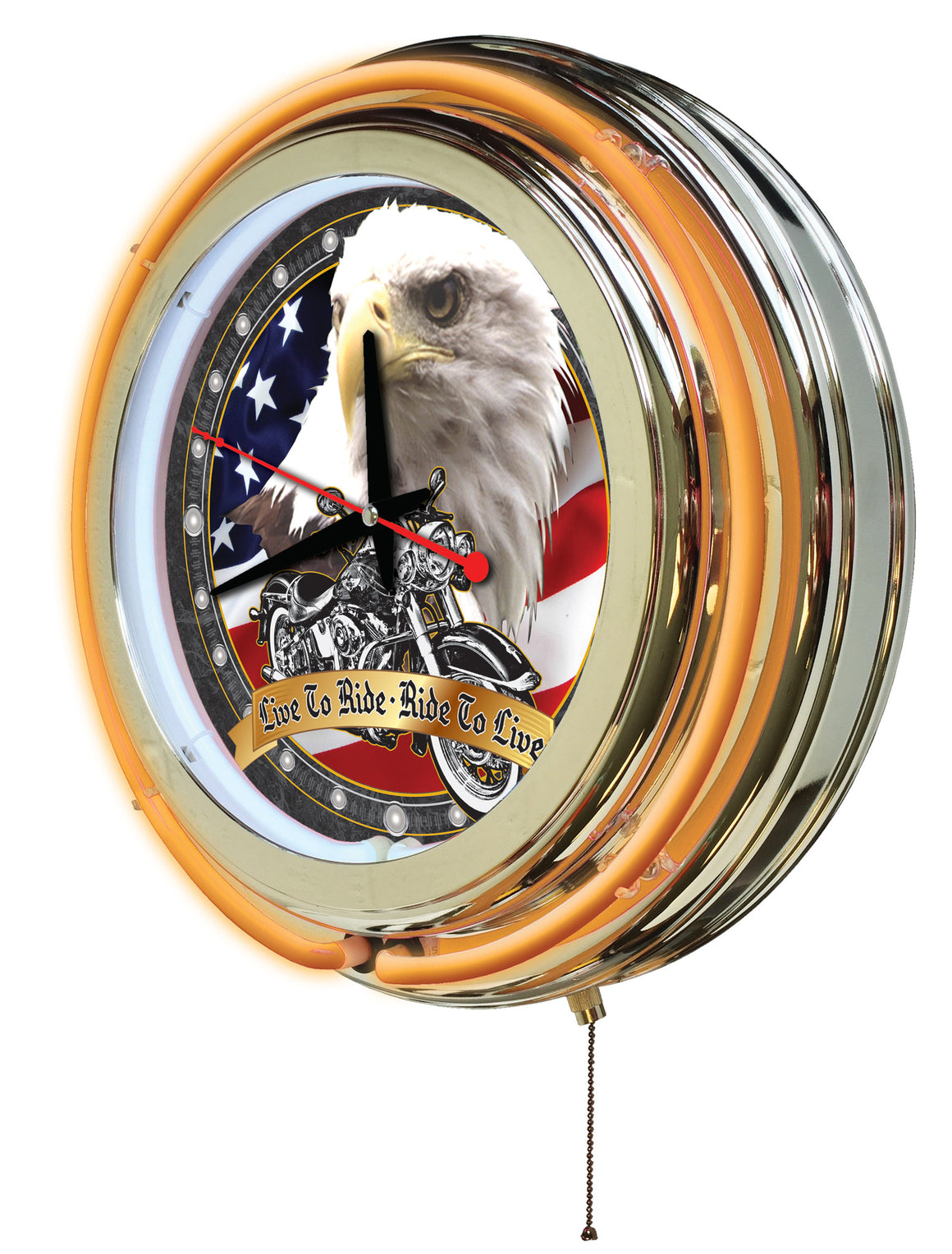 15" Live To Ride Clock - Man Cave Boutique