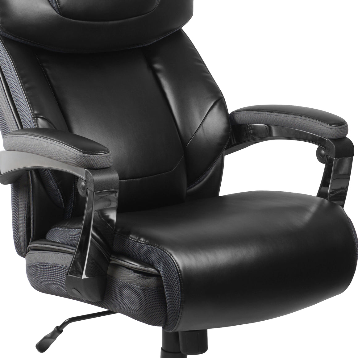 Hercules 500 Lb. Capacity Big & Tall Black Leather Executive Chair - Man Cave Boutique
