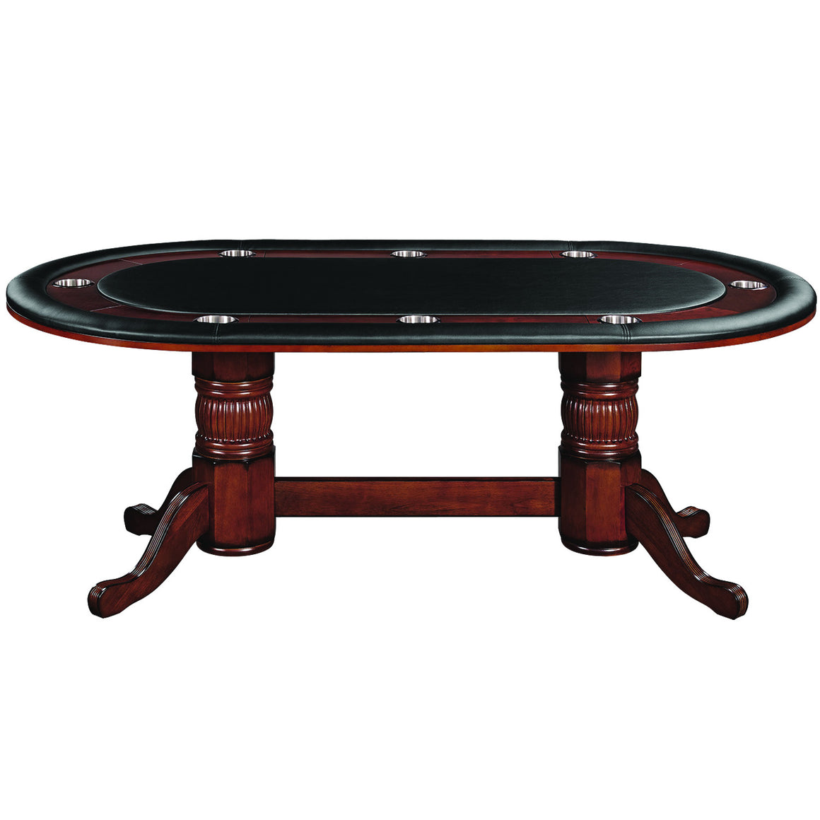 84" Texas Hold'em Poker and Game Table Dining Top - Chestnut Finish - Man Cave Boutique