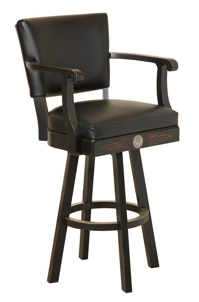 Jack Daniel's ® Old No. 7 Brand Wood Pub Table with 2 Bar Stools Set - TN Charcoal finish - Man Cave Boutique