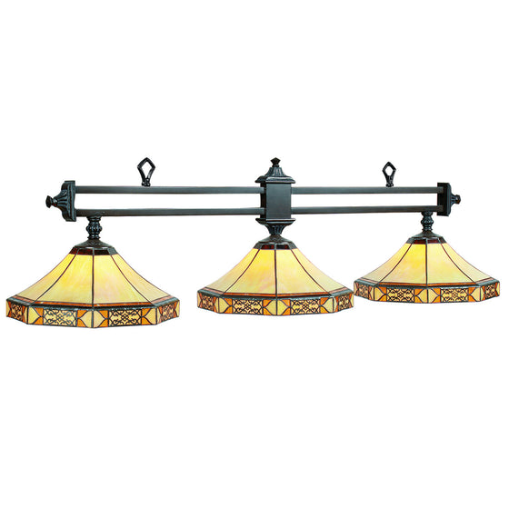 Mission Filigree Stained Glass 3-Light Fixture - Man Cave Boutique