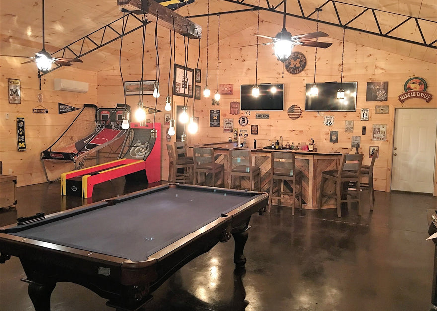 Create a Cool Man Cave Garage, Man Cave Ideas, Game Room furniture