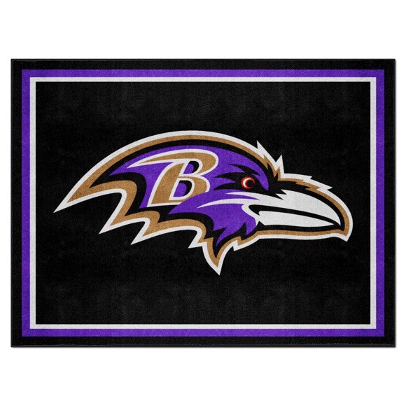 Rug 8x10 Baltimore Ravens NFL - Man Cave Boutique