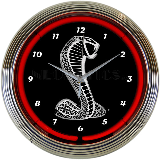 FORD Cobra Snake Neon Clock - 15" - Man Cave Boutique