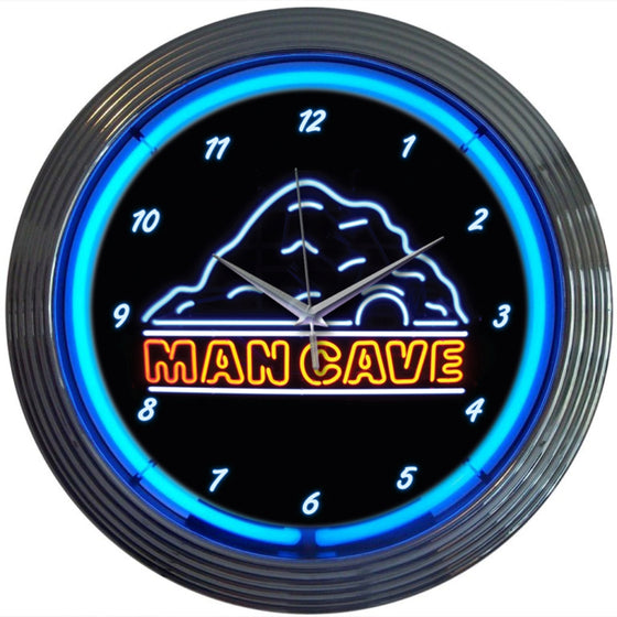 Man Cave Neon Wall Clock - 15" - Man Cave Boutique