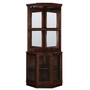 Corner Solid Wood Cabinet - Cappuccino Finish - Man Cave Boutique
