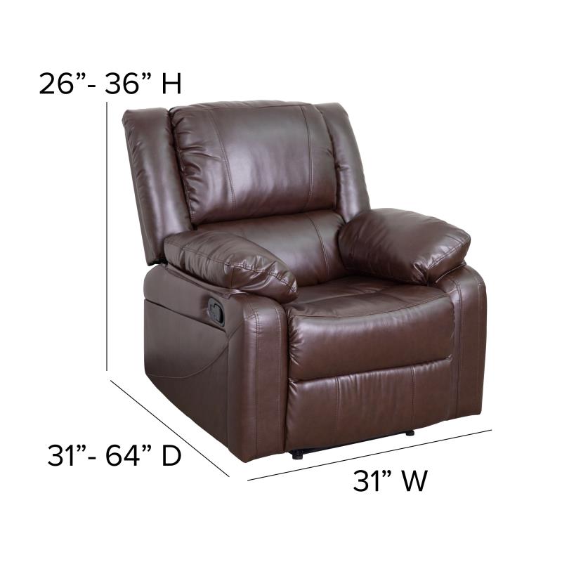 Brown Leather Recliner Arm Chair - Man Cave Boutique