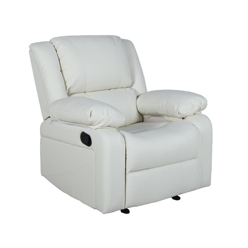 Cream Leather Recliner Arm Chair - Man Cave Boutique