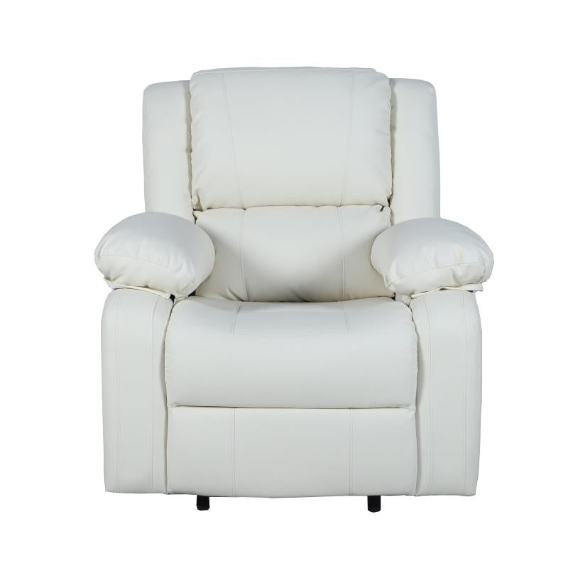 Cream Leather Recliner Arm Chair - Man Cave Boutique