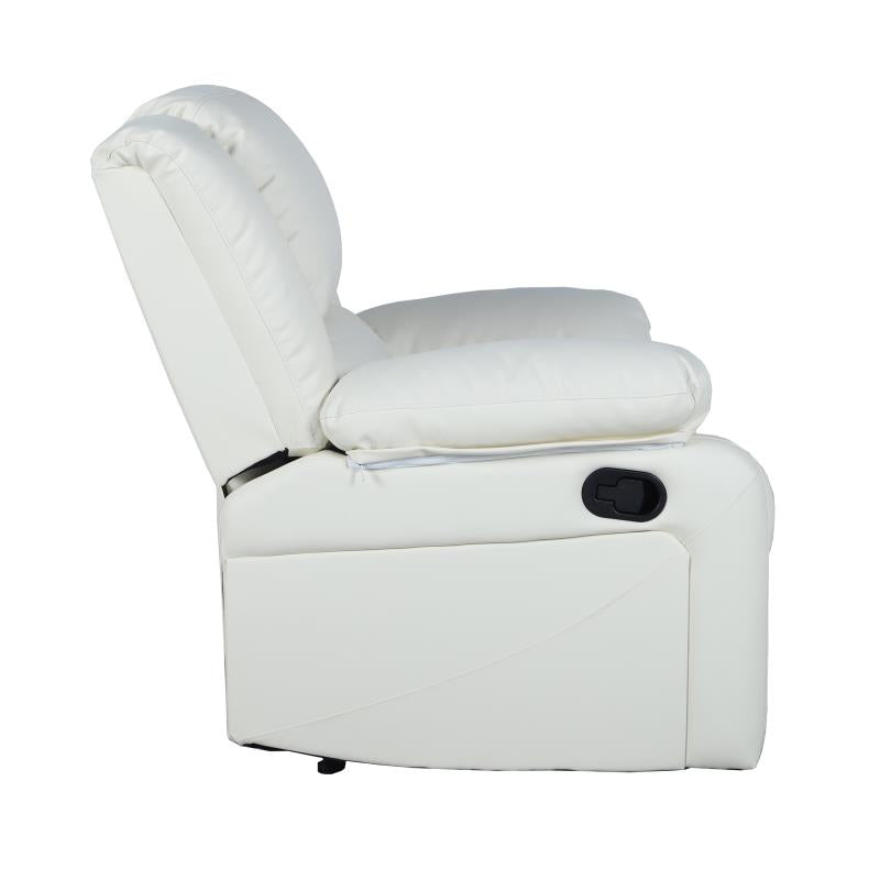 Cream Leather Recliner Arm Chair - Man Cave Boutique