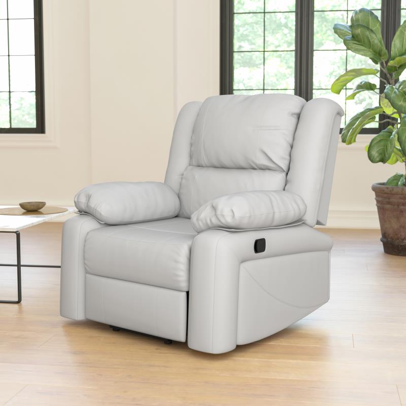 Cream Leather Recliner Arm Chair - Man Cave Boutique