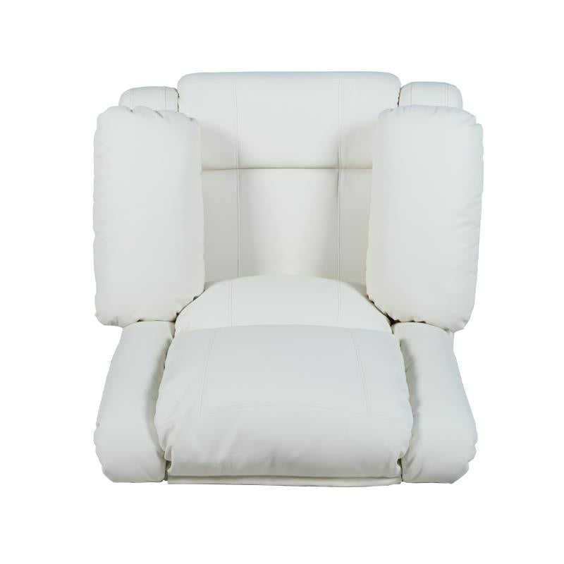 Cream Leather Recliner Arm Chair - Man Cave Boutique