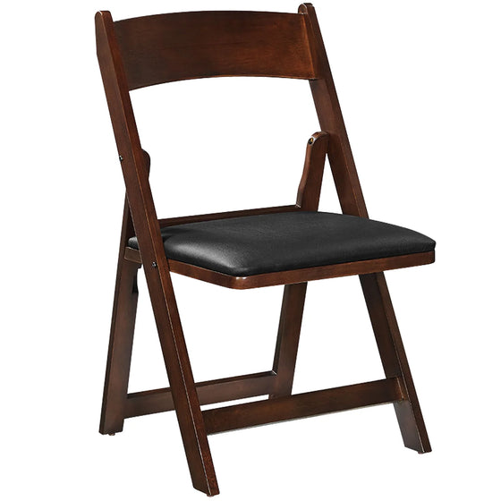 Solid Wood Folding Chair Padded Vinyl Seat 20 in height - Man Cave Boutique