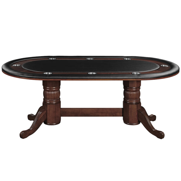 84" Texas Hold'em Poker and Game Table Dining Top - Cappuccino Finish - Man Cave Boutique