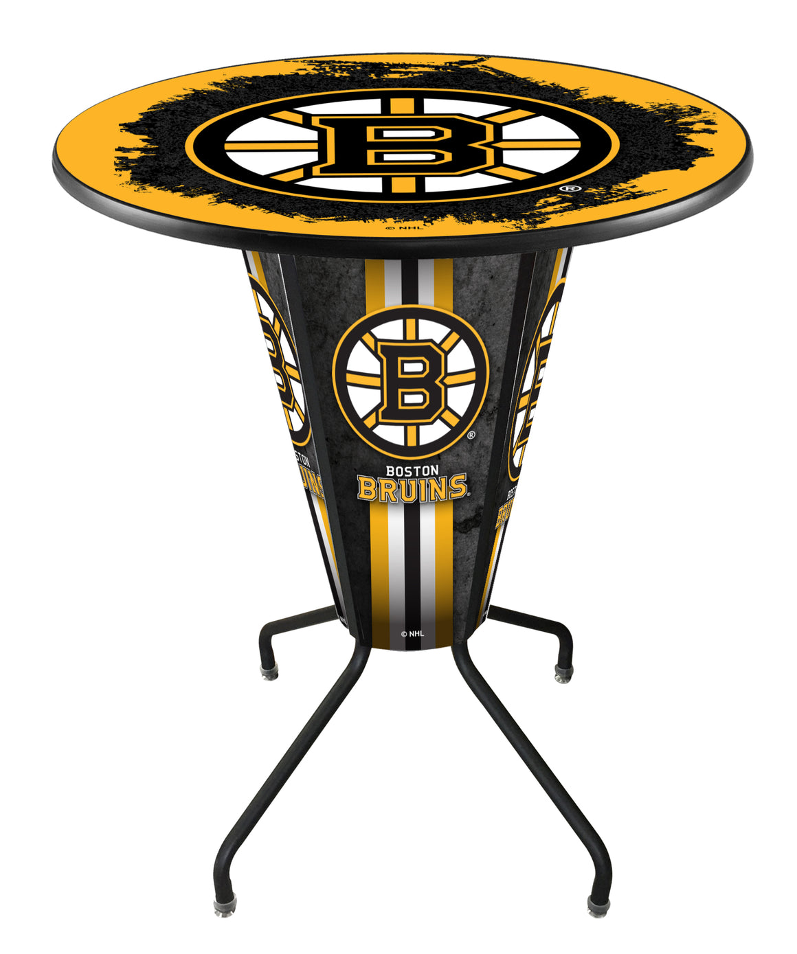Boston Bruins NHL Logo Lighted LED Pub Table - Man Cave Boutique