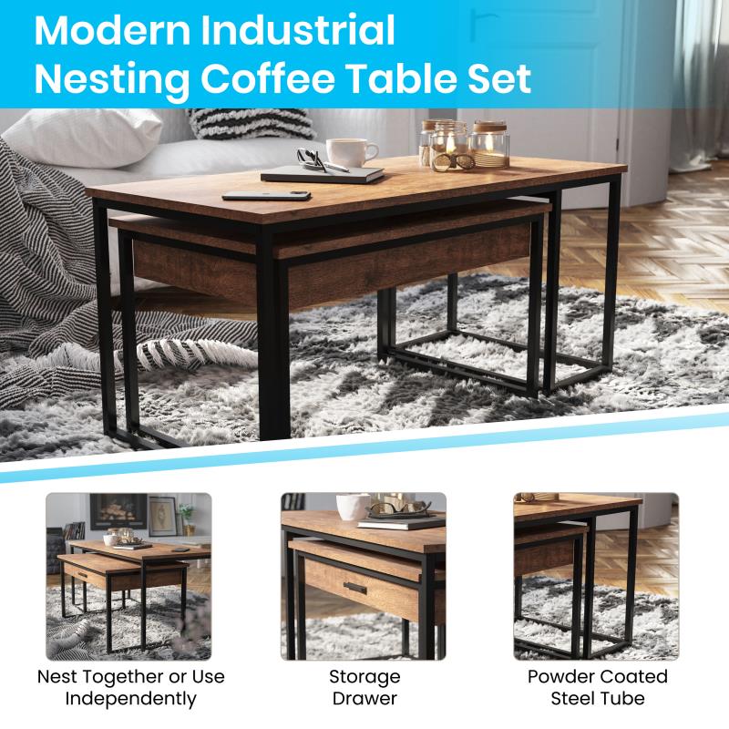 Nesting 2-Piece Coffee Table Set - Man Cave Boutique