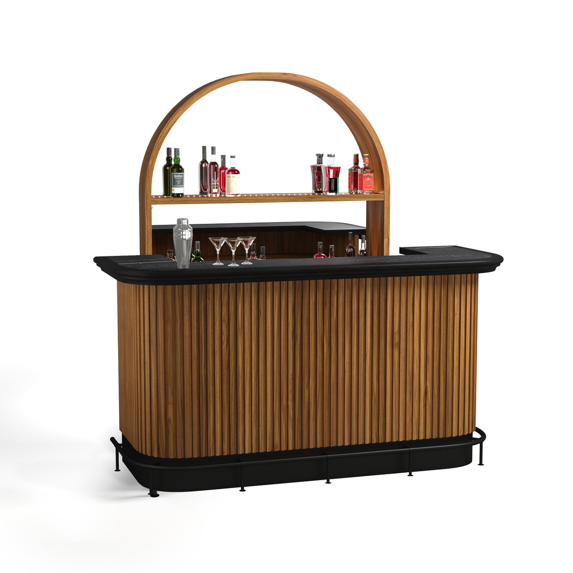 Prohibition 84" Cocktail Bar - Walnut & Finish - Man Cave Boutique