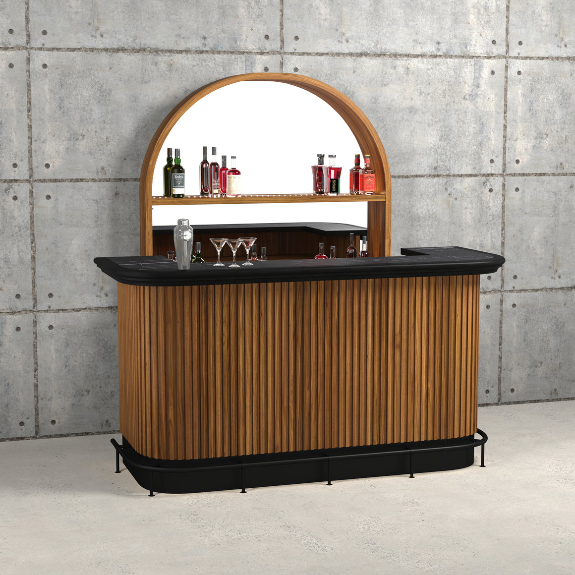 Prohibition Back Bar - Walnut Finish - Man Cave Boutique