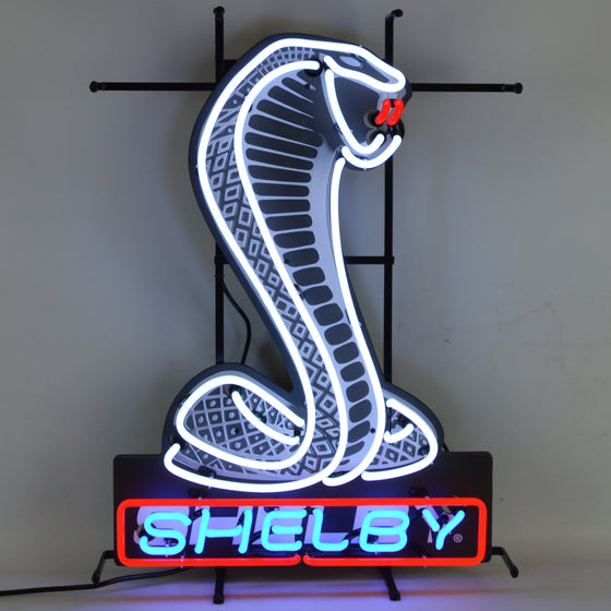 Shelby Cobra-Shaped Emblem Neon Sign - 20"w x 28"h x 4"d - Man Cave Boutique