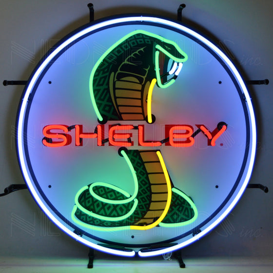 Shelby Cobra Circle Neon Sign - 20 x 28 x 4 - Man Cave Boutique