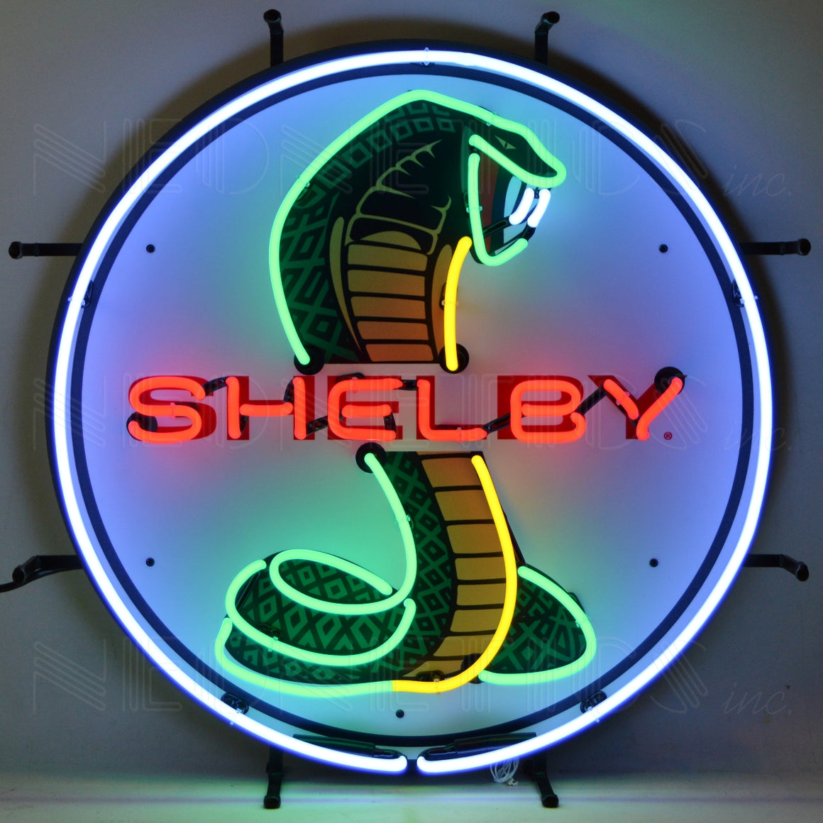 Shelby Cobra Circle Neon Sign - 20 x 28 x 4 - Man Cave Boutique