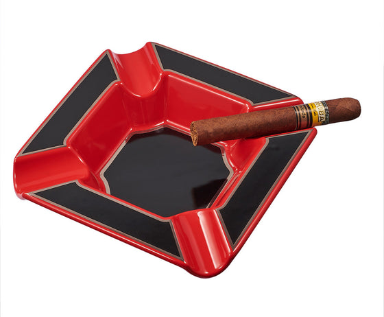 Cigar Ashtray Large Festus - Matte Black and Red - Man Cave Boutique