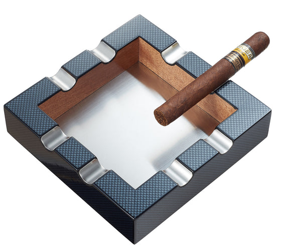 Cigar Ashtray Braeden Carbon Fiber Pattern - Man Cave Boutique