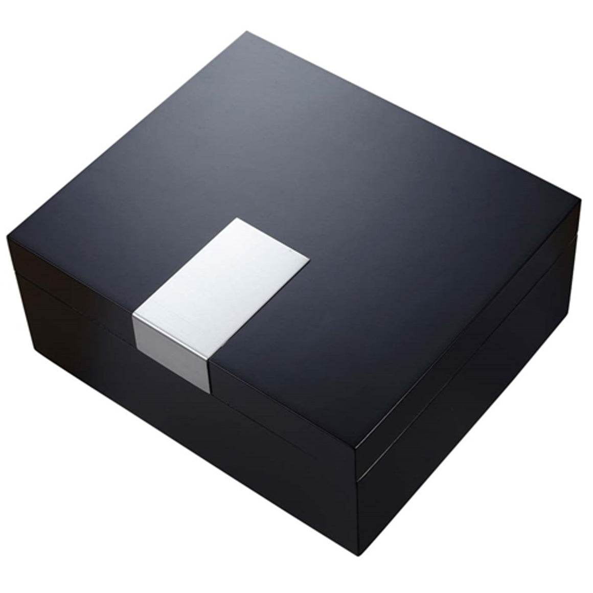 Marcus Black Matte Wood Cigar Humidor - Holds 50 Cigars - Man Cave Boutique