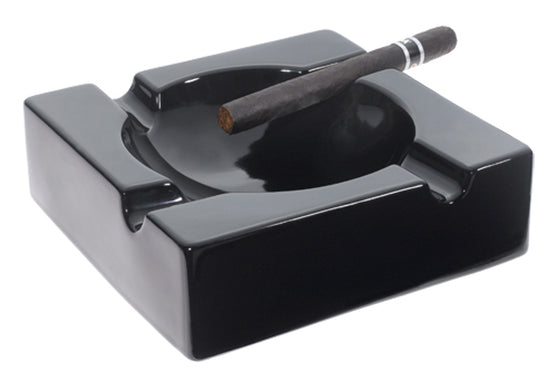 Cigar Ashtray Sturdy Black Ceramic - Man Cave Boutique