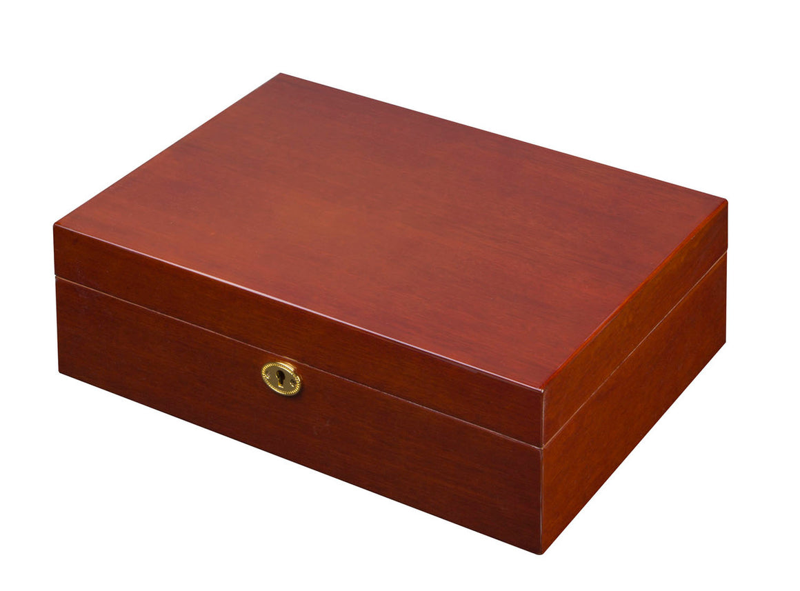 Cigar Humidor Laquered Finish - Holds 60 To 80 Cigars - Man Cave Boutique