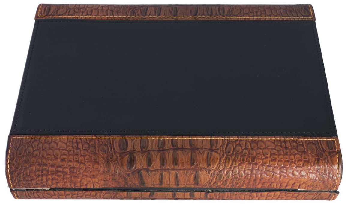 Cigar Humidor Sobek Brown Leather Desktop Cigar Humidor - Holds 10 Cigars - Man Cave Boutique