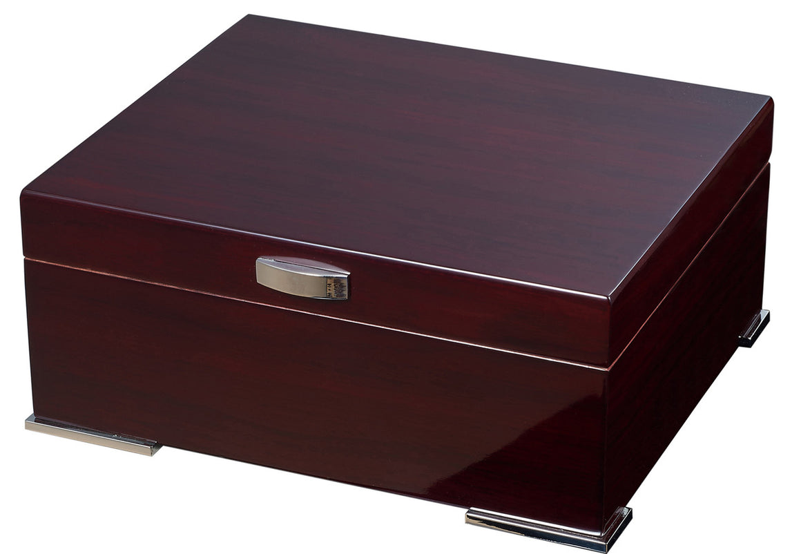 Cigar Humidor Gift Set Xander Burgandy Wood with Case and Cutter - Man Cave Boutique