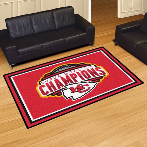 Rug 5x8 Kansas City Chiefs NFL Superbowl Champions 2019 - Man Cave Boutique