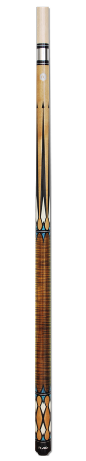 RAID Pool Cue Brown/Black Stained Curly Maple Handle With Decals - Man Cave Boutique