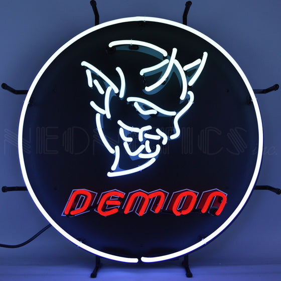 DODGE DEMON Neon Sign 24" x 24" x 4" - Man Cave Boutique