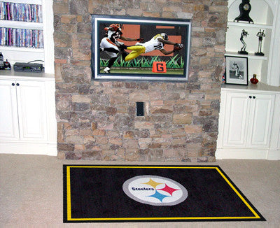Rug 5x8 Pittsburgh Steelers NFL - Man Cave Boutique