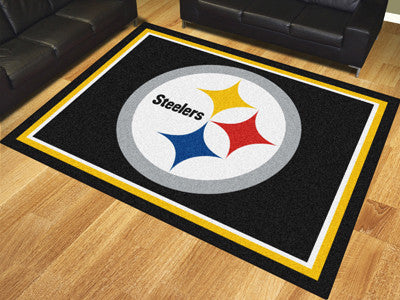 Rug 8x10 Pittsburgh Steelers NFL - Man Cave Boutique
