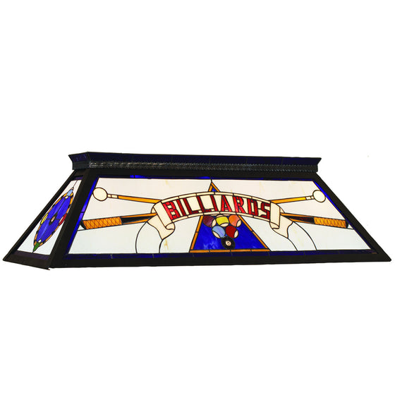 Billiards Lighting_Knockdown Stained Glass 4-Light fixture_Blue - Man Cave Boutique
