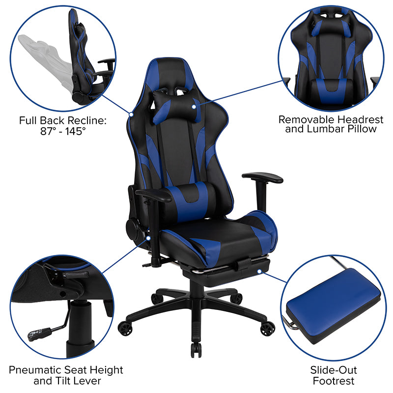 Gaming Desk & Chair Set - X30 Blue - Man Cave Boutique