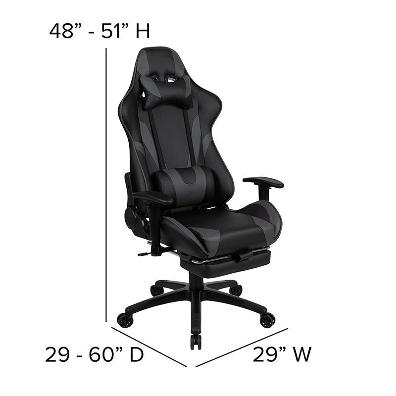 Gaming Desk & Chair Set - X30 Grey - Man Cave Boutique