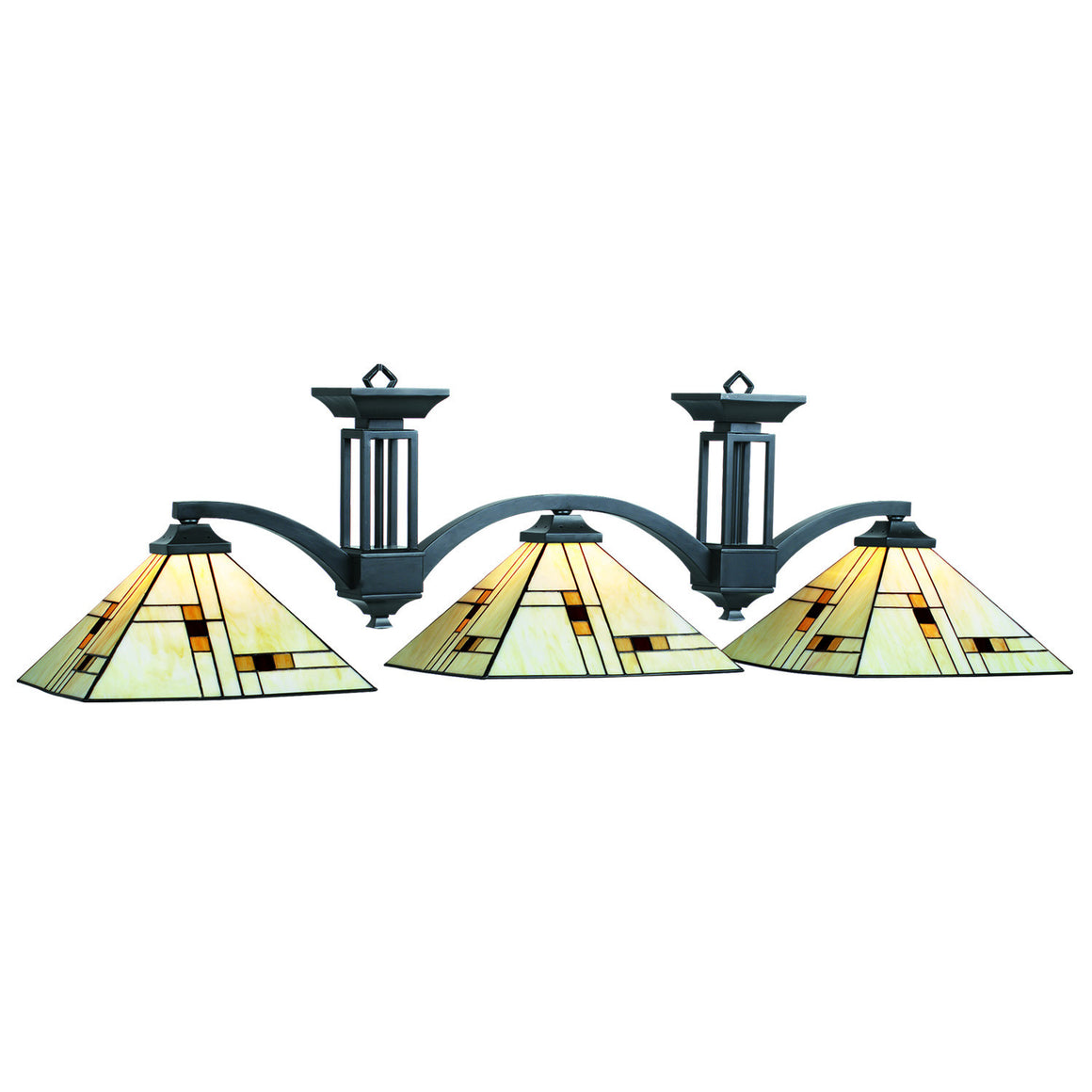 Brooklyn Stained Glass 3-Light Fixture - Man Cave Boutique