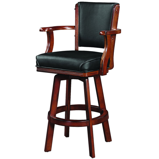 Solid Wood Barstool Swivel Seat with Arms - Man Cave Boutique