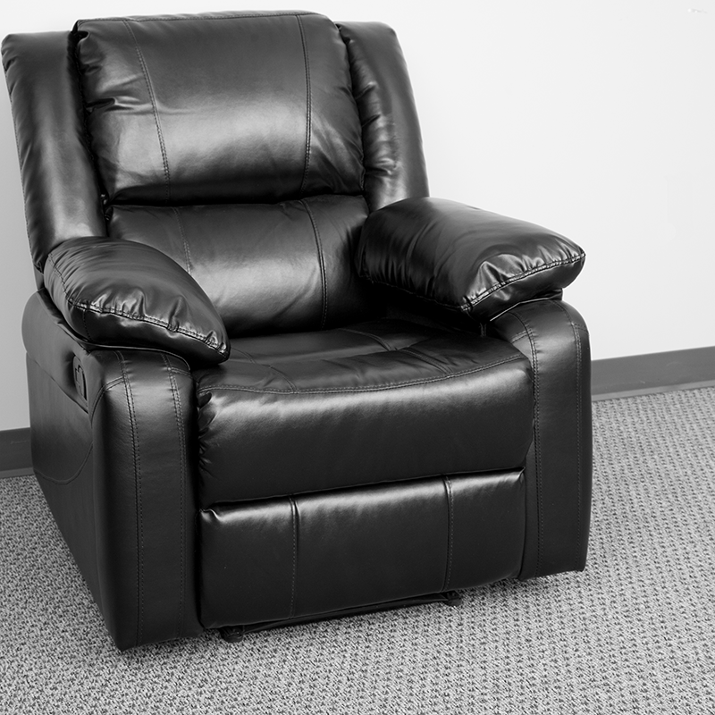 Black Leather Recliner Arm Chair - Man Cave Boutique