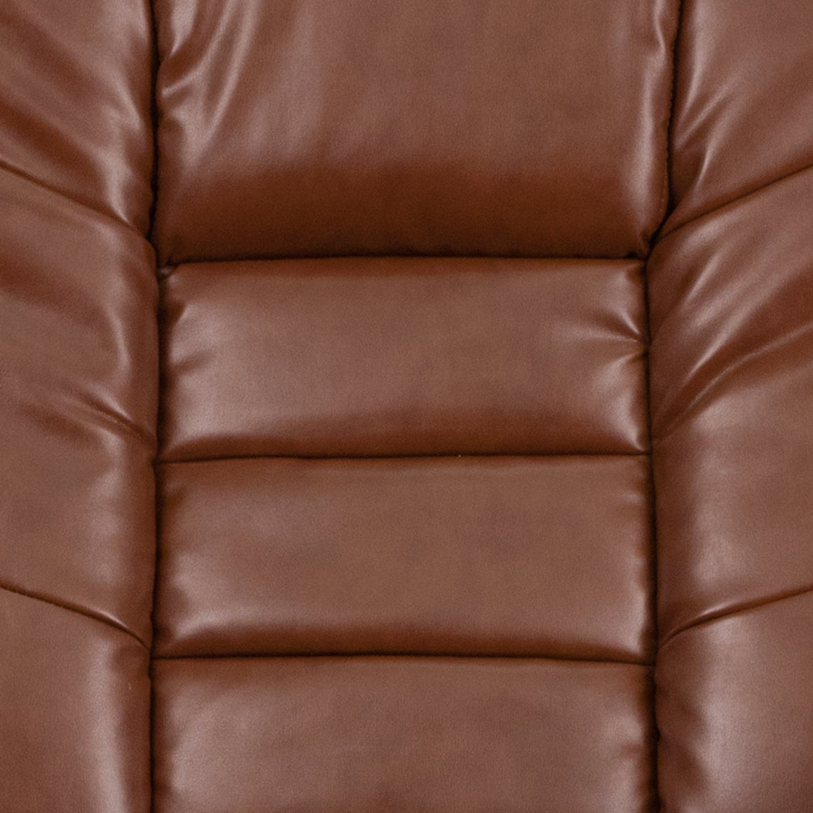 Brown Vintage Leather Recliner & Ottoman w/Swivel Wood Mahogany Base - Man Cave Boutique