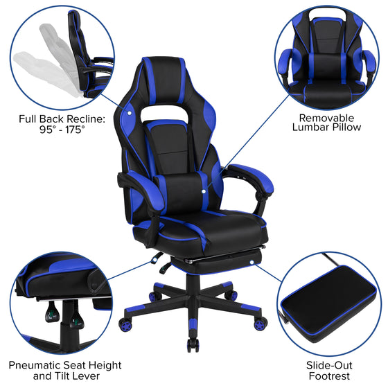 Gaming Racing Ergonomic Computer Chair - X40 Blue - Man Cave Boutique