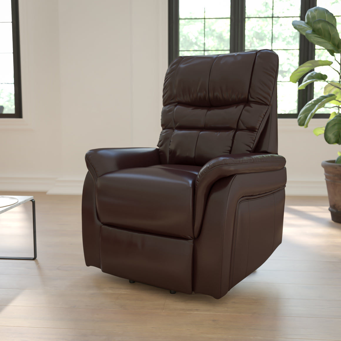 Power Lift Assist Recliner Chair Contemporary Style - Brown - Man Cave Boutique