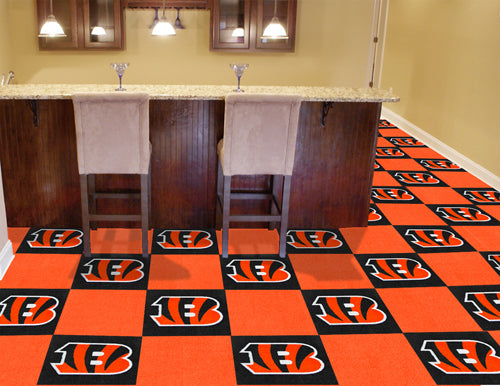 Cincinnati Bengals NFL Logo Carpet Tiles - Man Cave Boutique