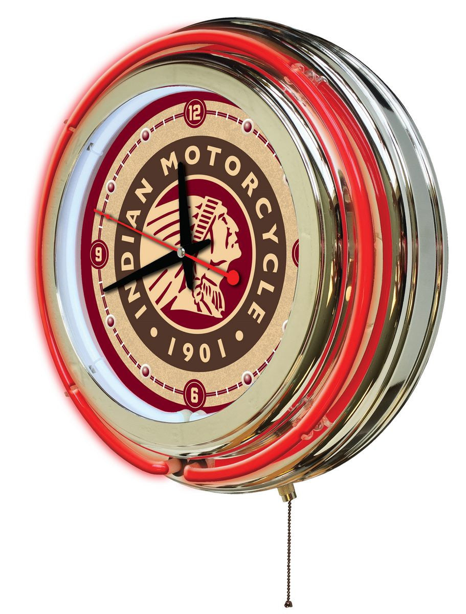 15" Indian Motorcycle Neon Clock - Man Cave Boutique
